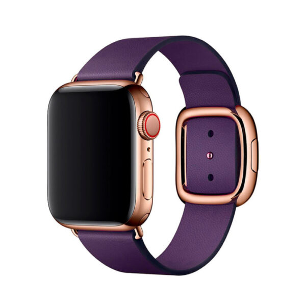 Patlıcan rengi Modern Buckle Apple Watch kordonu